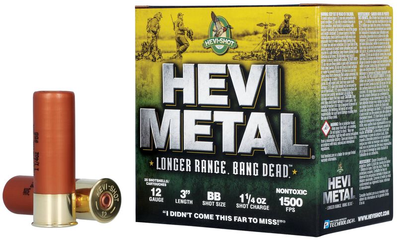 HEVI-Metal Longer Range, 12 Gauge, BB Shot, 3 in, 1 1/4 oz, 1500 fps