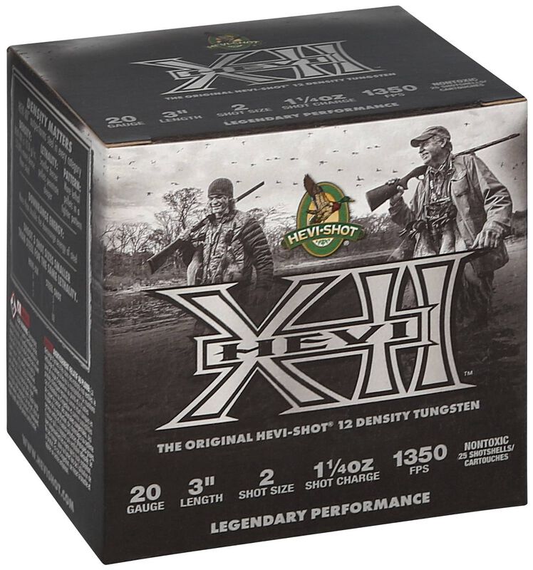 HEVI-XII, 20 Gauge, 2 Shot, 3 in, 1 1/4 oz, 1350 fps