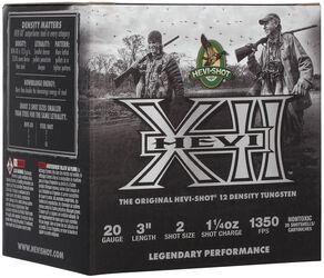 HEVI-XII, 20 Gauge, 2 Shot, 3 in, 1 1/4 oz, 1350 fps