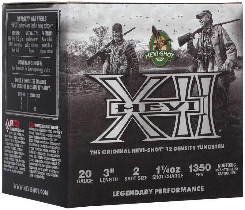 HEVI-XII, 20 Gauge, 2 Shot, 3 in, 1 1/4 oz, 1350 fps
