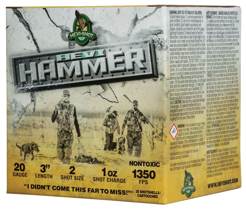 HEVI-Hammer, 20 Gauge, 2 Shot, 3 in, 1 oz, 1350 fps