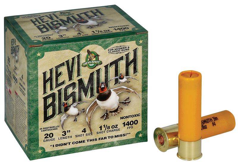 HEVI-Bismuth, 20 Gauge, 4 Shot, 3 in, 1 1/8 oz, 1400 fps