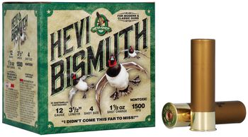 HEVI-Bismuth, 12 Gauge, 4 Shot, 3-1/2 in, 1 1/2 oz, 1500 fps