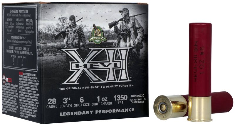 HEVI-XII, 28 Gauge, 6 Shot, 3 in, 1 oz, 1350 fps