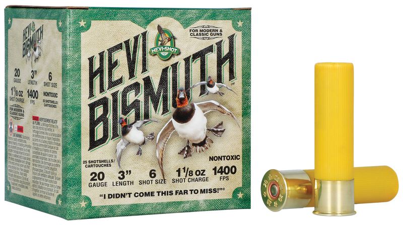 HEVI-Bismuth, 20 Gauge, 6 Shot, 3 in, 1 1/8 oz, 1400 fps