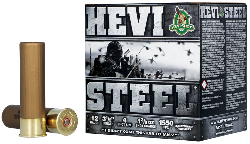 HEVI-Steel, 12 Gauge, 4 Shot, 3-1/2 in, 1 3/8 oz, 1550 fps