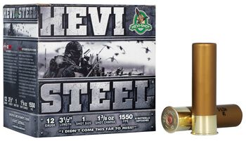 HEVI-Steel, 12 Gauge, 1 Shot, 3-1/2 in, 1 3/8 oz, 1550 fps