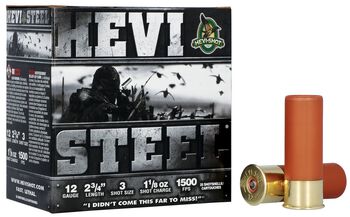 HEVI-Steel, 12 Gauge, 3 Shot, 2-3/4 in, 1 1/8 oz, 1500 fps