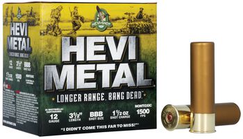 HEVI-Metal Longer Range, 12 Gauge, BBB Shot, 3-1/2 in, 1 1/2 oz, 1500 fps