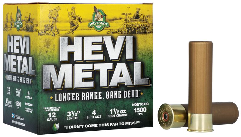 HEVI-Metal Longer Range, 12 Gauge, 4 Shot, 3-1/2 in, 1 1/2 oz, 1500 fps
