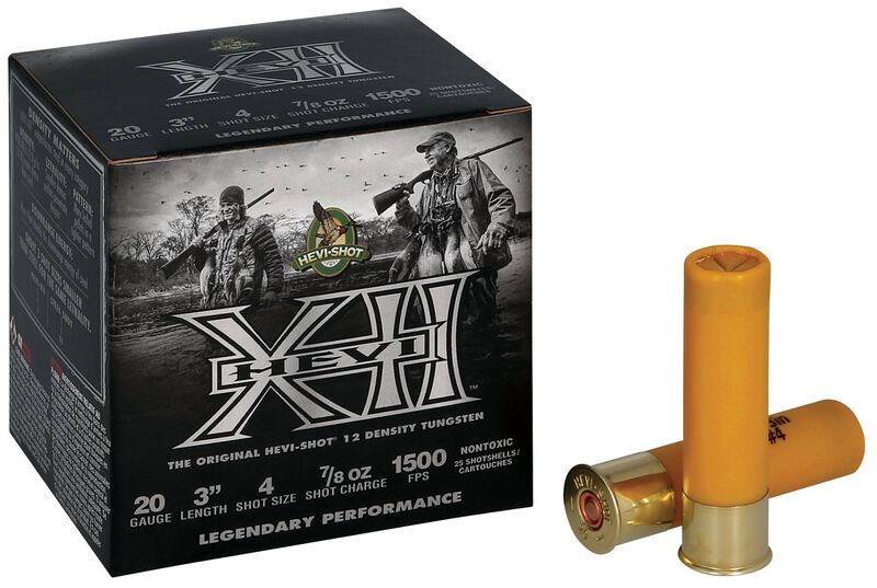 HEVI-XII, 20 Gauge, 4 Shot, 3 in, 7/8 oz, 1500 fps