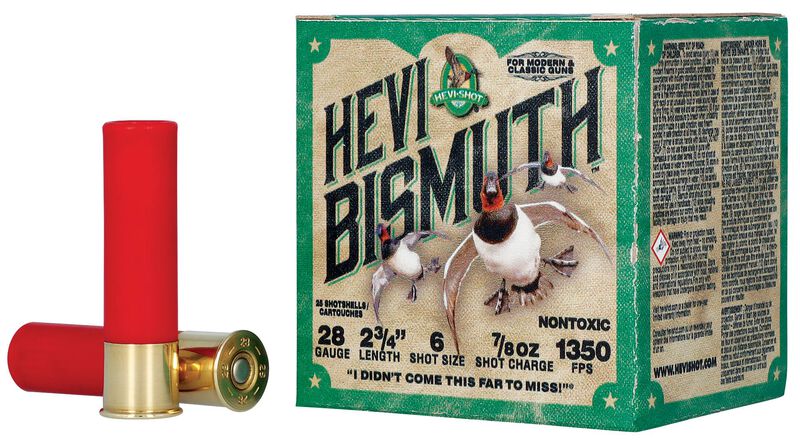 HEVI-Bismuth, 28 Gauge, 6 Shot, 2-3/4 in, 3/4 oz, 1350 fps