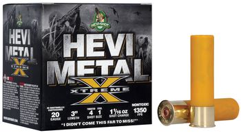 HEVI-Metal Xtreme, 20 Gauge, 1 and 4 Shot, 3 in, 1 1/16 oz, 1350 fps