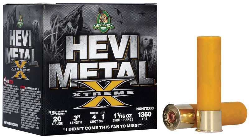 HEVI-Metal Xtreme, 20 Gauge, 1 and 4 Shot, 3 in, 1 1/16 oz, 1350 fps
