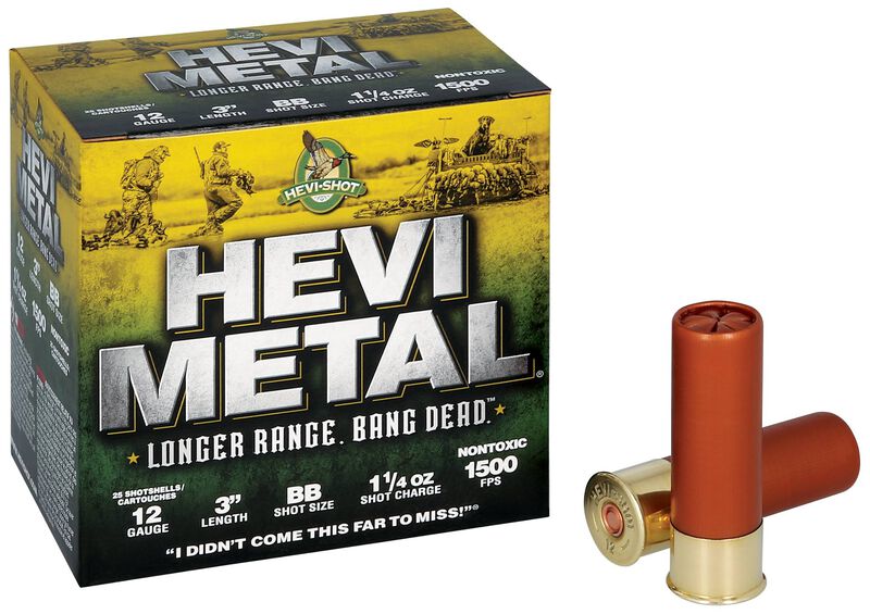 HEVI-Metal Longer Range, 12 Gauge, BB Shot, 3 in, 1 1/4 oz, 1500 fps