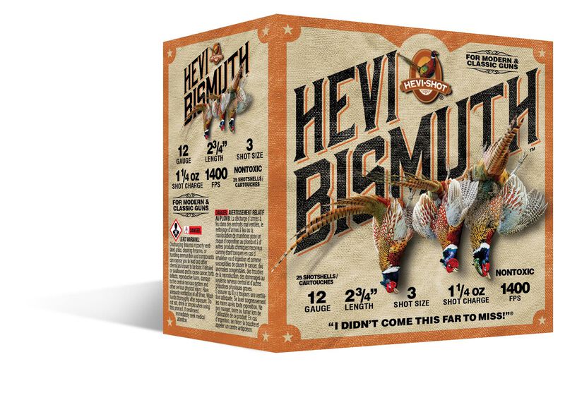 HEVI-Bismuth Upland, 12 Gauge, 3 Shot, 2-3/4 in, 1 1/4 oz, 1400 fps