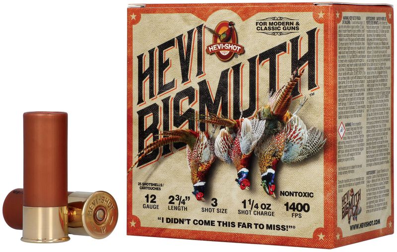 HEVI-Bismuth Upland, 12 Gauge, 3 Shot, 2-3/4 in, 1 1/4 oz, 1400 fps