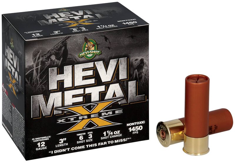 HEVI-Metal Xtreme, 12 Gauge, 3 and 6 Shot, 3 in, 1 1/4 oz, 1450 fps