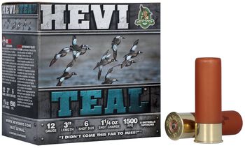 HEVI-Teal, 12 Gauge, 6 Shot, 3 in, 1 1/4 oz, 1500 fps