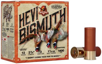 HEVI-Bismuth Upland, 12 Gauge, 3 Shot, 2-3/4 in, 1 1/4 oz, 1400 fps