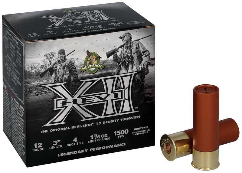 HEVI-XII, 12 Gauge, 4 Shot, 3 in, 1 1/8 oz, 1500 fps