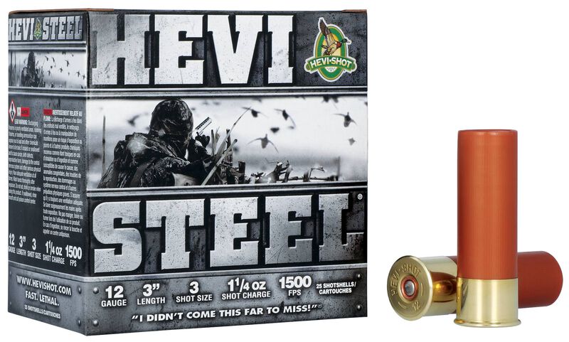 HEVI-Steel, 12 Gauge, 3 Shot, 3 in, 1 1/4 oz, 1500 fps