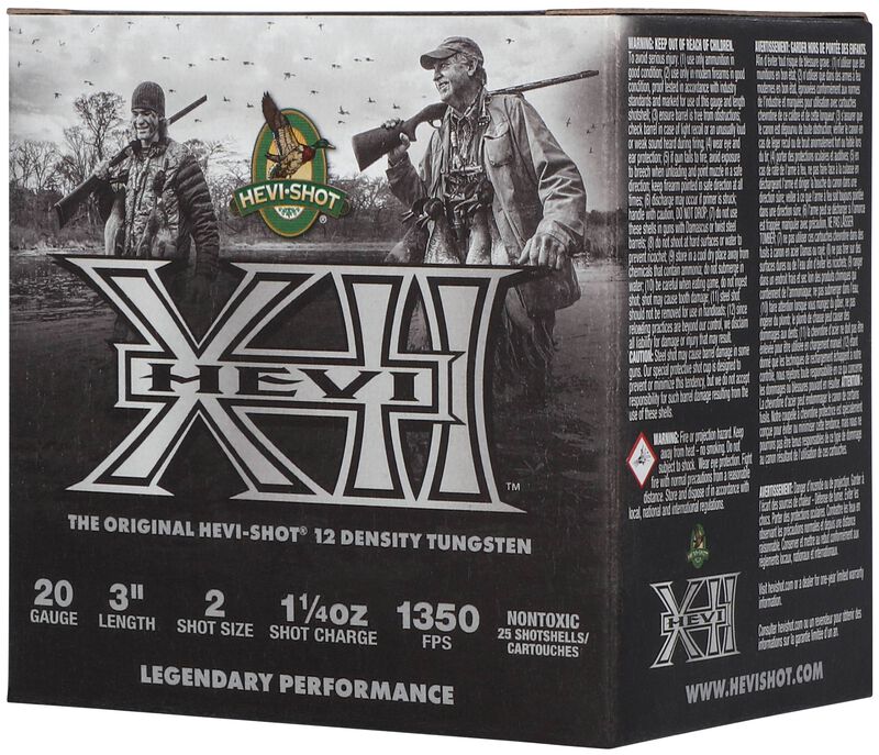 HEVI-XII, 20 Gauge, 2 Shot, 3 in, 1 1/4 oz, 1350 fps