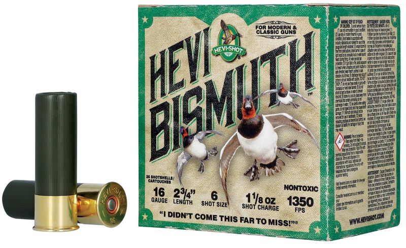 HEVI-Bismuth, 16 Gauge, 6 Shot, 2-3/4 in, 1 1/8 oz, 1350 fps