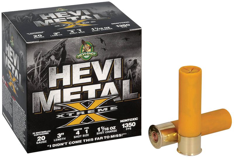 HEVI-Metal Xtreme, 20 Gauge, 1 and 4 Shot, 3 in, 1 1/16 oz, 1350 fps