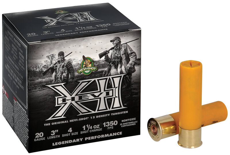 HEVI-XII, 20 Gauge, 4 Shot, 3 in, 1 1/4 oz, 1350 fps