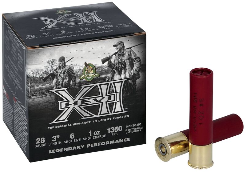 HEVI-XII, 28 Gauge, 6 Shot, 3 in, 1 oz, 1350 fps