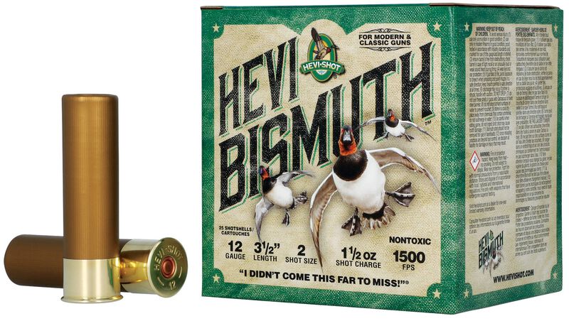 HEVI-Bismuth, 12 Gauge, 2 Shot, 3-1/2 in, 1 1/2 oz, 1500 fps