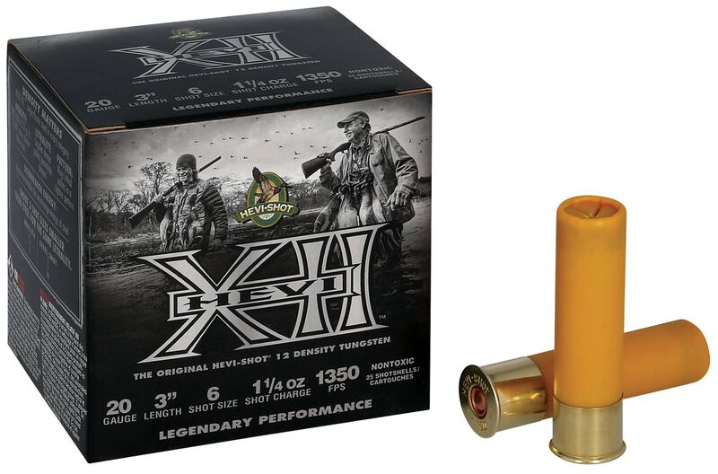 HEVI-XII, 20 Gauge, 6 Shot, 3 in, 1 1/4 oz, 1350 fps