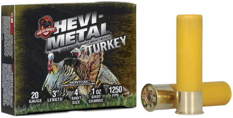 HEVI-Metal Turkey, 20 Gauge, 4 and 5 Shot, 3 in, 1 oz, 1250 fps