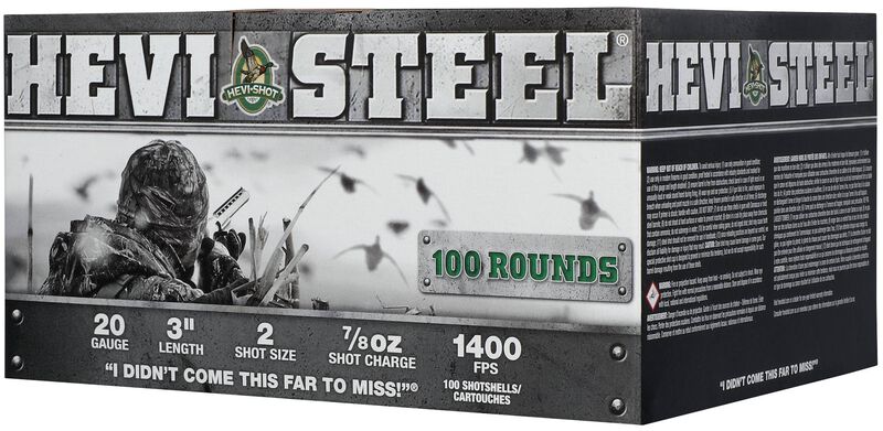 HEVI-Steel, 20 Gauge, 2 Shot, 3 in, 7/8 oz, 1400 fps