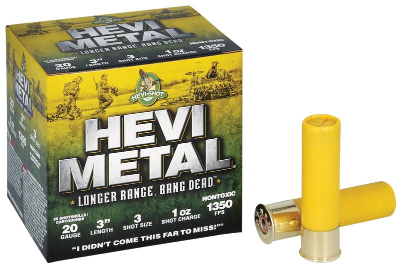 HEVI-Metal Longer Range, 20 Gauge, 3 Shot, 3 in, 1 oz, 1350 fps