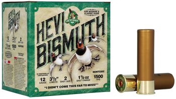 HEVI-Bismuth, 12 Gauge, 2 Shot, 3-1/2 in, 1 1/2 oz, 1500 fps