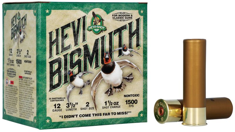HEVI-Bismuth, 12 Gauge, 2 Shot, 3-1/2 in, 1 1/2 oz, 1500 fps
