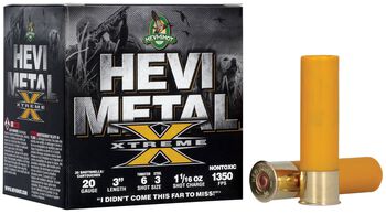 HEVI-Metal Xtreme, 20 Gauge, 3 and 6 Shot, 3 in, 1 1/16 oz, 1350 fps