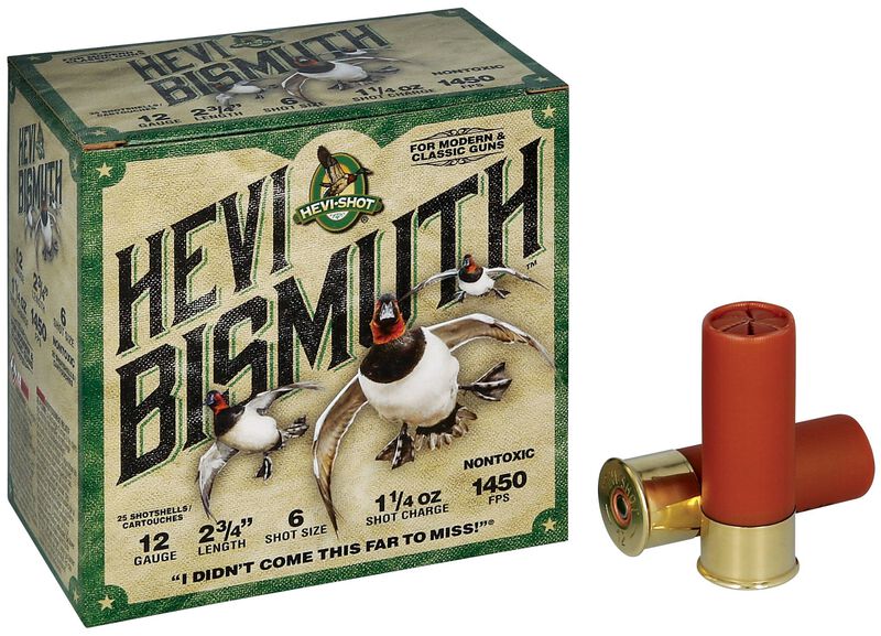 HEVI-Bismuth, 12 Gauge, 6 Shot, 2-3/4 in, 1 1/4 oz, 1450 fps