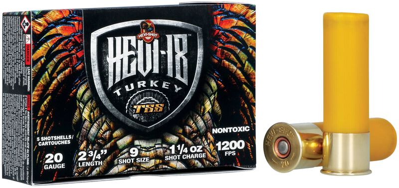 HEVI-18, 20 Gauge, 9 Shot, 2-3/4 in, 1 1/4 oz, 1200 fps
