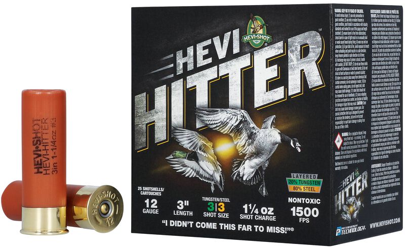 HEVI-Hitter, 12 Gauge, 4 Shot, 3 in, 1 1/4 oz, 1500 fps
