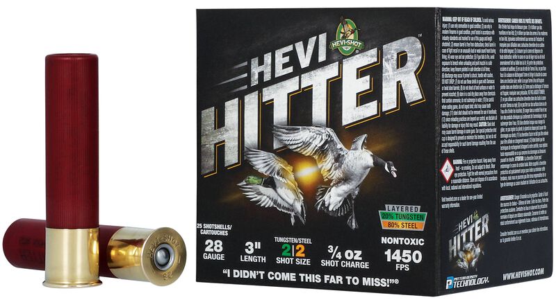HEVI-Hitter, 28 Gauge, 2 Shot, 3 in, 3/4 oz, 1450 fps