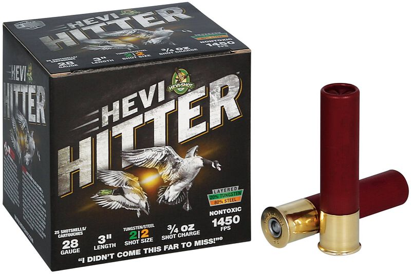 HEVI-Hitter, 28 Gauge, 2 Shot, 3 in, 3/4 oz, 1450 fps
