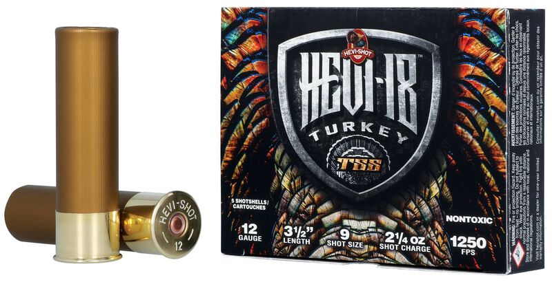 HEVI-18, 12 Gauge, 9 Shot, 3-1/2 in, 2 1/4 oz, 1250 fps