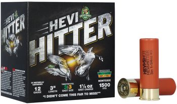 HEVI-Hitter, 12 Gauge, 3 Shot, 3 in, 1 1/4 oz, 1500 fps