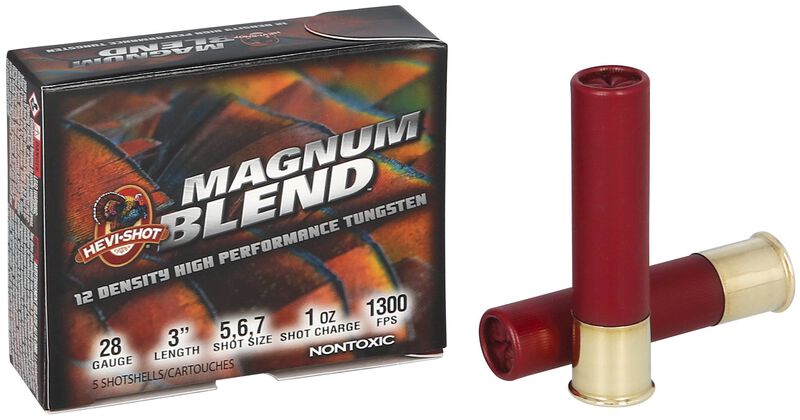 Magnum Blend, 28 Gauge, 5, 6 and 7 Shot, 3 in, 1 oz, 1300 fps