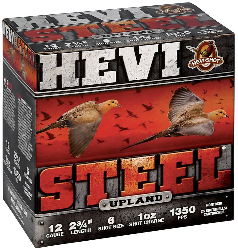 HEVI-Steel Upland, 12 Gauge, 6 Shot, 2-3/4 in, 1 oz, 1350 fps