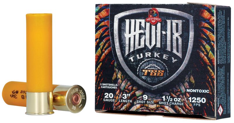 HEVI-18, 20 Gauge, 9 Shot, 3 in, 1 1/2 oz, 1250 fps