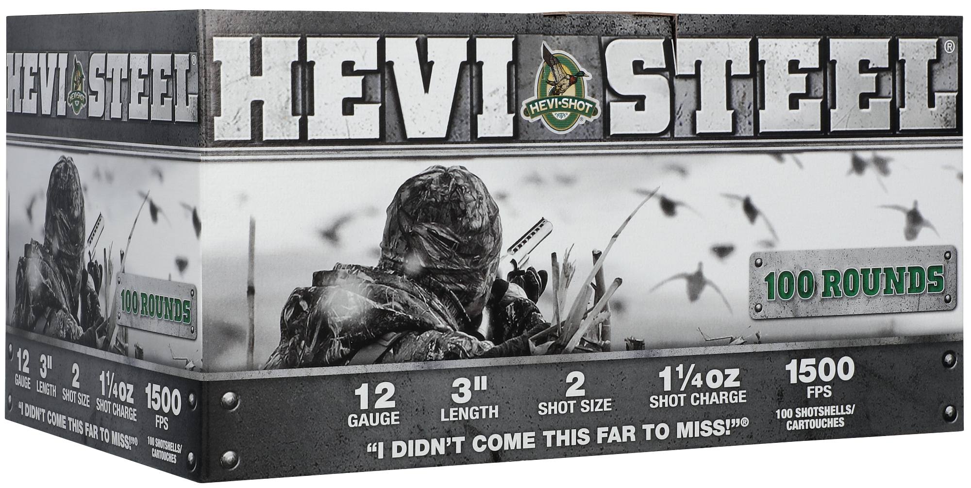 HEVI-Shot HEVI-Steel, 12 Gauge, 2 Shot, 3 in, 1 1/4 oz, 1500 fps - $129.99 at HEVI-Shot
